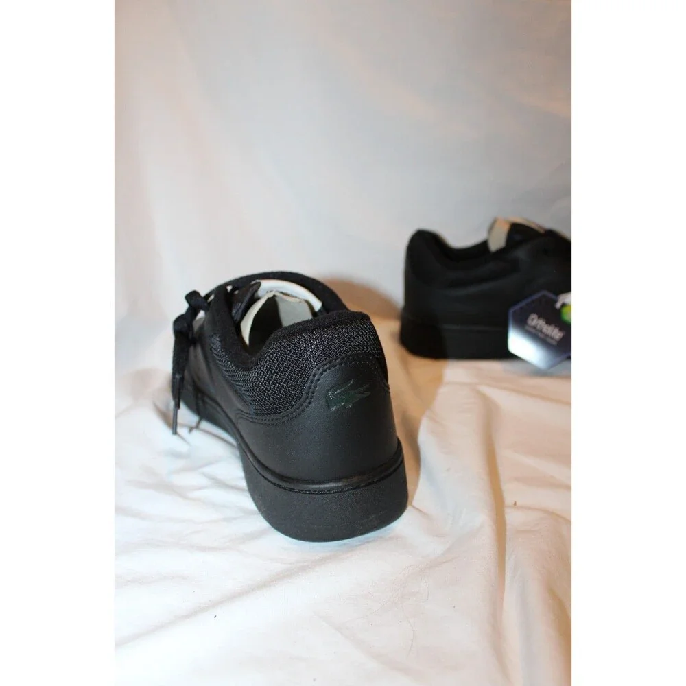 Lacoste Lineset Leather Sz 9 Men's Black Lifestyle Athletic Sneakers 223 NEW